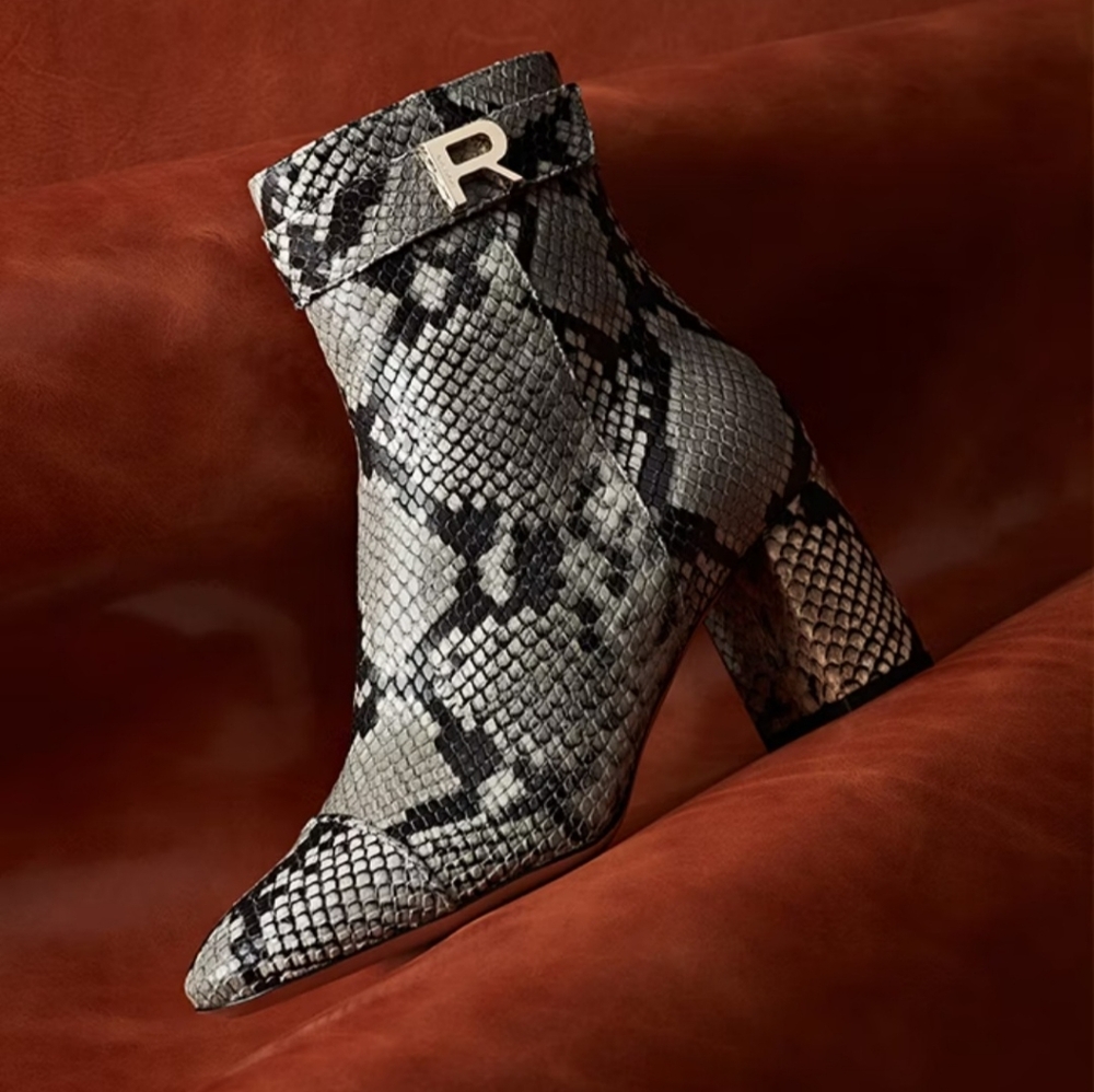 Rochas Python Embossed Boot Size 40